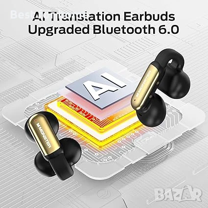 Monster AI Translation Earbuds Open , 3-в-1 безжични слушалки с преводач, снимка 4 - Bluetooth слушалки - 50562348