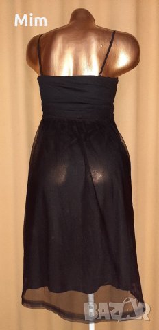 SPRIT M Черна рокля от тюл с релефна бродерия , снимка 7 - Рокли - 33925477