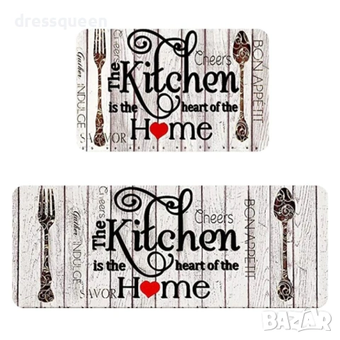 4581 Комплект кухненски пътеки от полиестер – Стилни, издръжливи и лесни за почистване, снимка 2 - Пътеки - 53902405