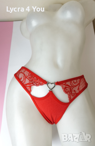 Shein XS/S дамски червени памучни полупрашки, снимка 7 - Бельо - 44789719