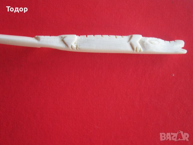 Страхотен нож за писма от слонова кост 19 век , снимка 4 - Колекции - 37991899