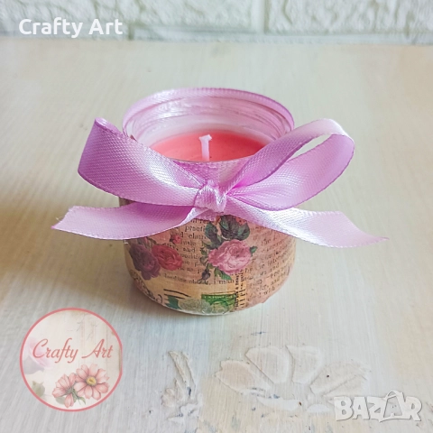 Ароматна соеви свещ в стъклен съд, снимка 7 - Декорация за дома - 51951249