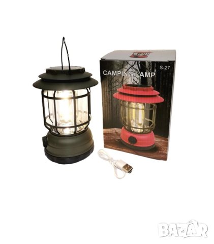 Къмпинг COB Led соларна лампа със акумулаторна батерия и USB зареждане, снимка 4 - Соларни лампи - 40417206
