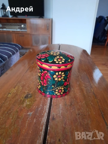 Стара дървена кутия,хохлома #15