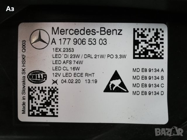 Фар Мерцедес А класа W177 ЛЯВ / Фар Mercedes W177 A classa Multibeam, снимка 18 - Части - 31058953