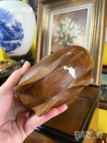 Българска дървена бъклица  Релефна двустранна декорация  Старо производство и в почти отлично винтид, снимка 7 - Други - 54048002