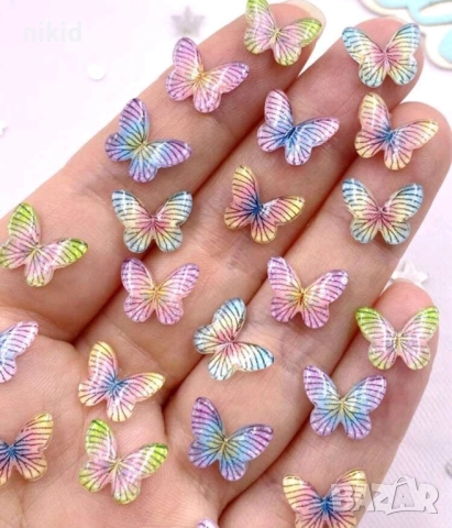 пеперуда пеперуди акрил фигурка бижу за нокти декорация украса за маникюр и др крафт, снимка 9 - Други - 51469431