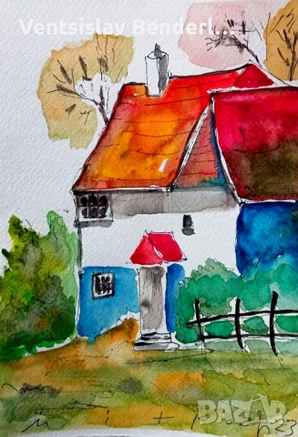 Рисунки акварел, снимка 13 - Други ценни предмети - 53260848