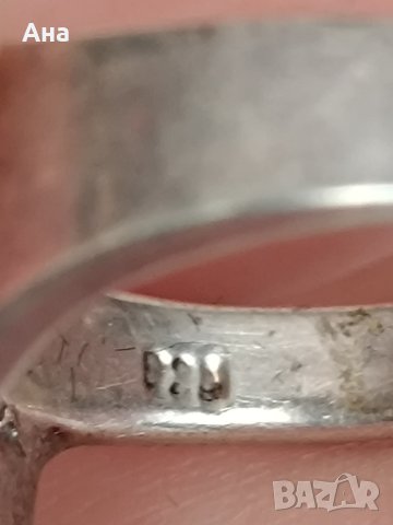  Красив сребърен пръстен със седеф 1НS, снимка 2 - Пръстени - 44389294