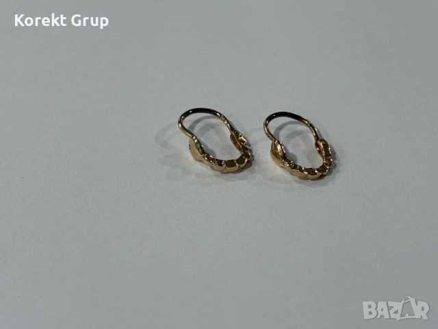 Златни обеци детски 14к злато, снимка 3 - Обеци - 54161892