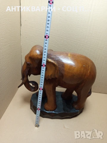 Стар Голям Ръчно Изработен Дървен Слон., снимка 15 - Антикварни и старинни предмети - 50991470