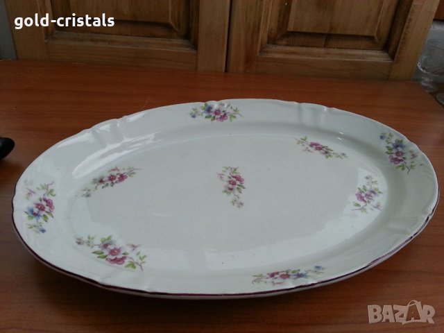 Стар български порцелан плато елипса