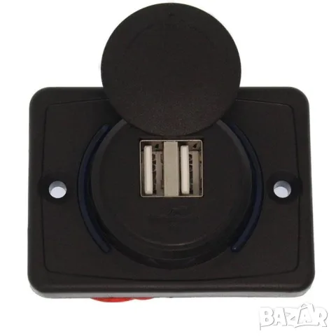 Монтажно автомобилно зарядно с 2 USB порта за 12V и 24V