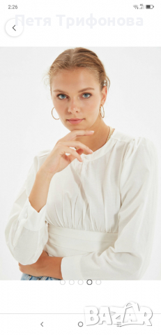 НАЛИЧНА Trendyol кроп блуза с дълъг ръкав, снимка 3 - Блузи с дълъг ръкав и пуловери - 36448206