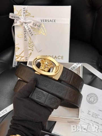 Колан+сертификат+торбичка 3,5см versace, снимка 3 - Колани - 52093117