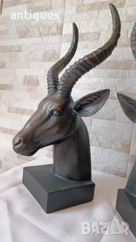 Стари подпори за книги - стопери - Антилопи - 37см , снимка 10 - Други ценни предмети - 49127492