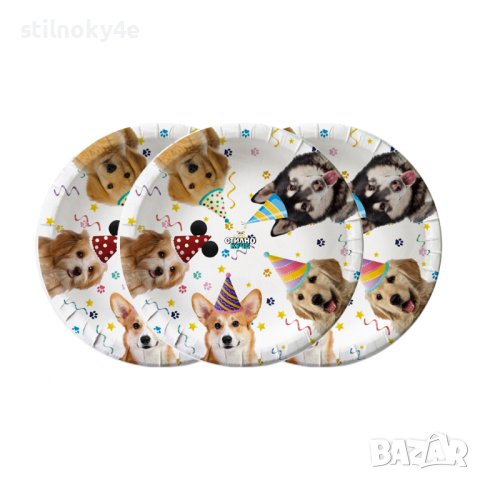 Парти чинии за рожден ден на домашен любимец с принт на кучета Аксесоари за рожден ден на куче, снимка 2 - За кучета - 44213776