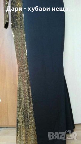 Официална дълга рокля - черно и златисто 🍀👗L,XL(44-46р-р)👗🍀, снимка 8 - Рокли - 35271577