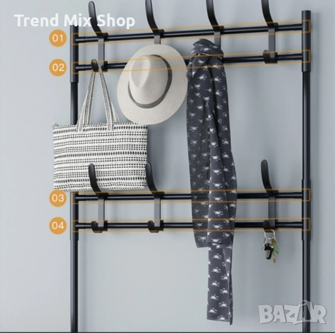 Многофункционална стойка за обувки, чанти и закачалка за връхни дрехи и др., снимка 6 - Други стоки за дома - 51479421