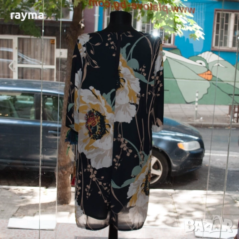 Елегантна черна рокля принт цветя , снимка 5 - Рокли - 51668820