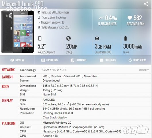 Microsoft Lumia 950 - ПРОМОЦИЯ - най-ниска цена на пазара, снимка 6 - Microsoft - 37224592