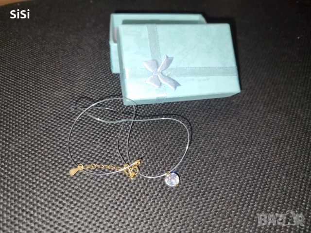 Кристал на силиконова нишка с позлатена закопчалка+кутийка, снимка 6 - Колиета, медальони, синджири - 49259719