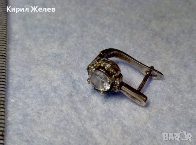 СКЪПОЦЕННА СРЕБЪРНА ОБЕЦА РОДИРАНО СРЕБРО 925 АНГЛИЯ с ЮВЕЛИРНО ФАСЕТИРАНИ ЦИРКОНИ 34330