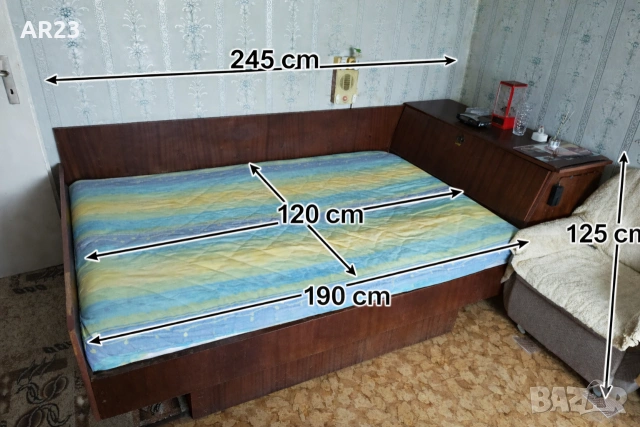 Легло тип „Приста“ с ракла и матрак – 120/190 см