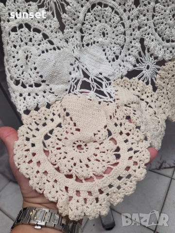 плетена покривка за диван или фотьойл -157/138, снимка 2 - Покривки за легло - 51829689