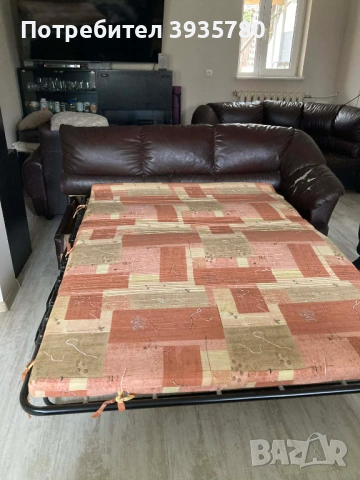 Продавам кожен, ъглов диван с 1 фотьойл и 2 табуретки, снимка 6 - Дивани и мека мебел - 53973978