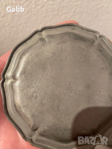 Калаени старинни предмети, часовник, свещник, чайник, подложки за чаши, снимка 7 - Антикварни и старинни предмети - 54058316