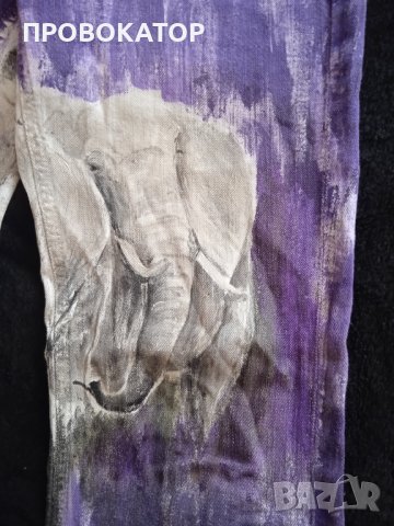 НОВИ ART Hand Made ръчно рисувани дънки на марката DRYKORN, снимка 6 - Дънки - 42143583