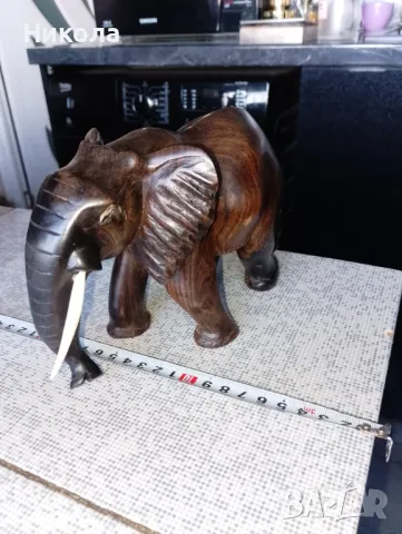 Дядо Коледа в златни одежди,слон от абанос-4кг., снимка 11 - Статуетки - 50282140