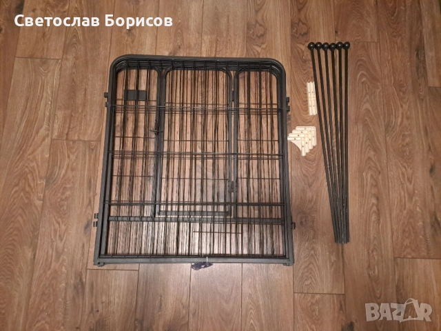 Клетка за животни, Latauar, Метал/Стомана, 6 панела, 70x80 см, Черна, снимка 7 - Други стоки за животни - 53019162