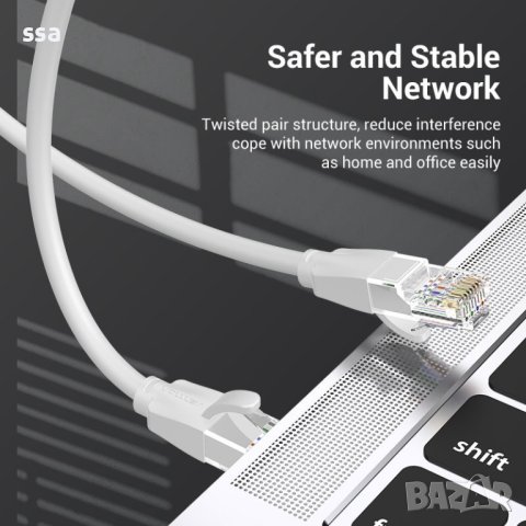 Vention Кабел LAN UTP Cat.6 Patch Cable - 1M Gray - IBEHF, снимка 11 - Кабели и адаптери - 44217399