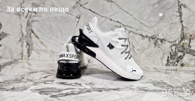 Puma Мъжки Бели Маратонки👟Мъжки Спортни Обувки В Бял Цвят Пума Код P1253, снимка 4 - Маратонки - 51787121