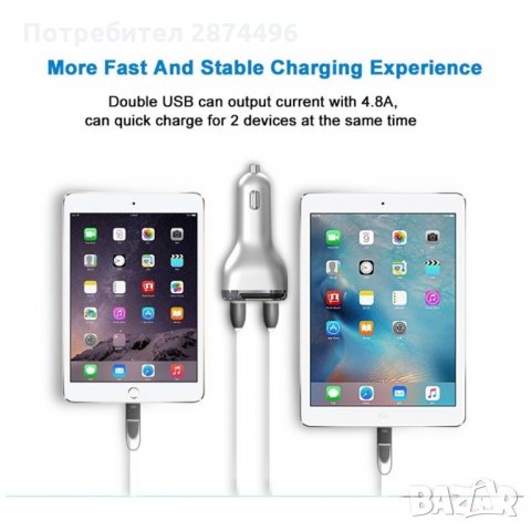  EC5 Волтметър за кола с 2 USB, зарядно за мобилни устройства, снимка 3 - Аксесоари и консумативи - 34565109