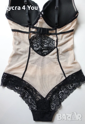 Secret Possessions EU 75C (B) луксозно телесно боди с черна дантела, снимка 6 - Бельо - 54140195