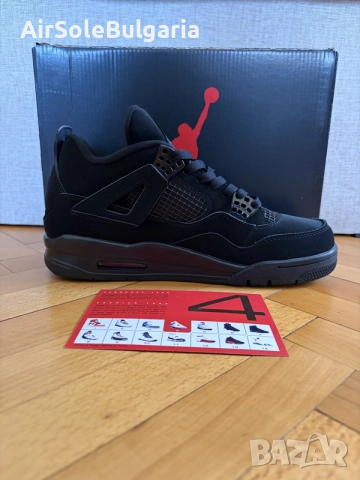 Nike Air Jordan 4s Retro Black Cat Sizes 41,42,43,44,45eu With Free Crease Protectors , снимка 4 - Маратонки - 56226259