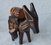 стара дървена фигура дърворезба дървено магаре с буре, снимка 3