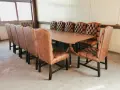Оригинален луксозен комплект 12 Chesterfield стола с маса от махагон, снимка 10