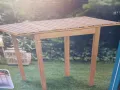 Дървена разтегателна градинска маса 110 х 55 х 75 см, снимка 1