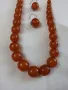 Стар руски  кехлибарен гердан с  кръгли,плътни зърна и обеци кехлибар и сребро , снимка 7