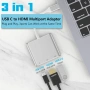 USB-C към HDMI адаптер 3-в-1 – 4K, PD 100W, USB 3.0, снимка 2