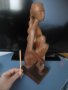Стара дървена фигура дърворезба абстрактна еротика , снимка 3