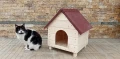 Голяма дървена къща за котки , къща колиба за коте куче , комашен любимец семейство котки, снимка 3