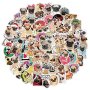 50 бр мопс кучета куче самозалепващи лепенки стикери за украса декор картонена торта, снимка 1 - Други - 35131433
