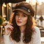 Елегантна дамска шапка тип фуражка, снимка 4