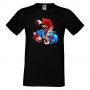 Мъжка тениска Mario Zombie VS Sonic Zombie Игра,Изненада,Подарък,Празник,Повод, снимка 3
