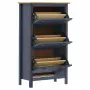 vidaXL Шкаф за обувки Hill сив 72x35x124 см борово дърво масив, снимка 2